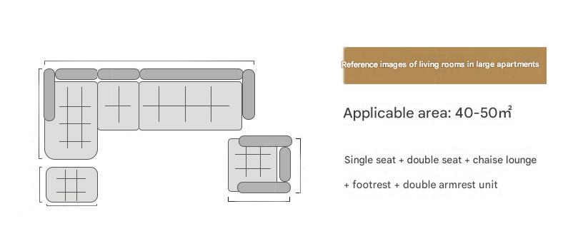 Luxury L-Shaped Leather Sofa Set with Ottoman