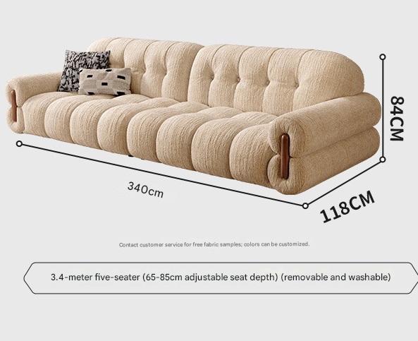Retro Chenille Fabric Sofa with Adjustable Depth