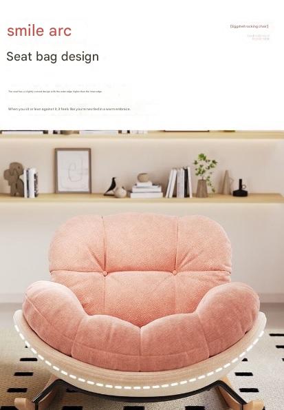 Modern Eggshell Rocking Chair with Ottoman