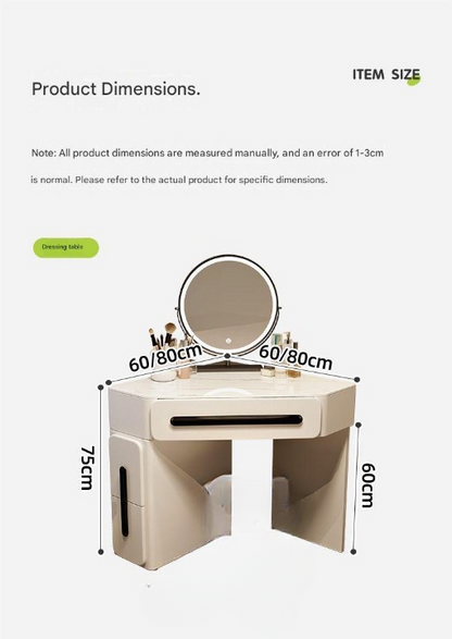 Luxury Dressing Table With LED Mirror And Stool