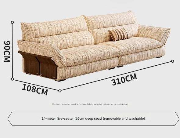 Vintage Fabric Sofa with Removable Covers
