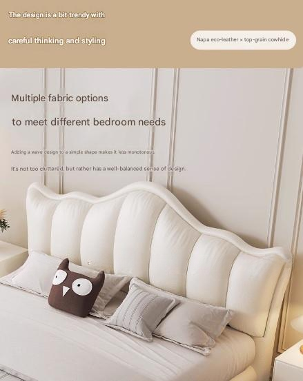 Luxury Leather Double Bed with Tufted Headboard and Storage