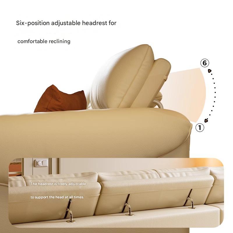 Luxury Modern Leather Sectional Sofa with Adjustable Headrests