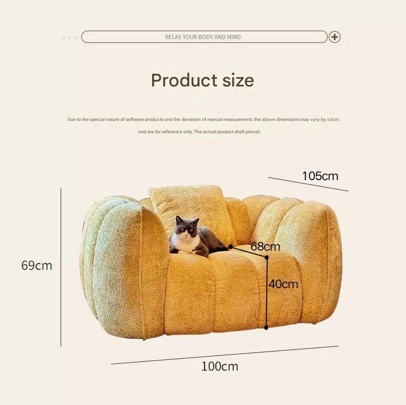 French Retro Pumpkin Lounge Sofa