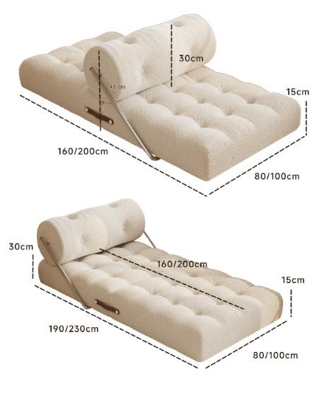 Luxury Lambswool Folding Sofa Bed