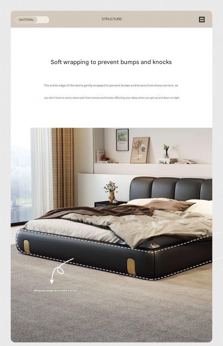 Italian Luxury Soft Leather Double Bed