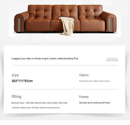 Modern Tufted Leather Sofa