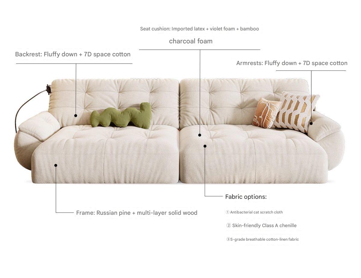 Luxury Multifunctional Retractable Fabric Sofa Bed With USB Charging
