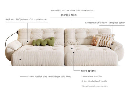 Luxury Multifunctional Retractable Fabric Sofa Bed With USB Charging