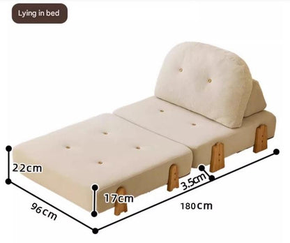 Luxury Fabric Floor Sofa Bed with Backrest