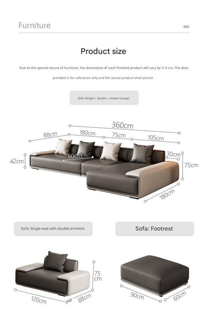 Luxury Modern L Shaped Sectional Sofa Set