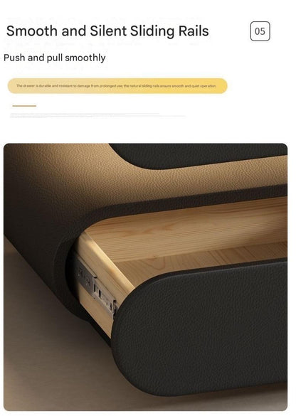Luxury Wooden Bedside Table With Acrylic Sensor Light