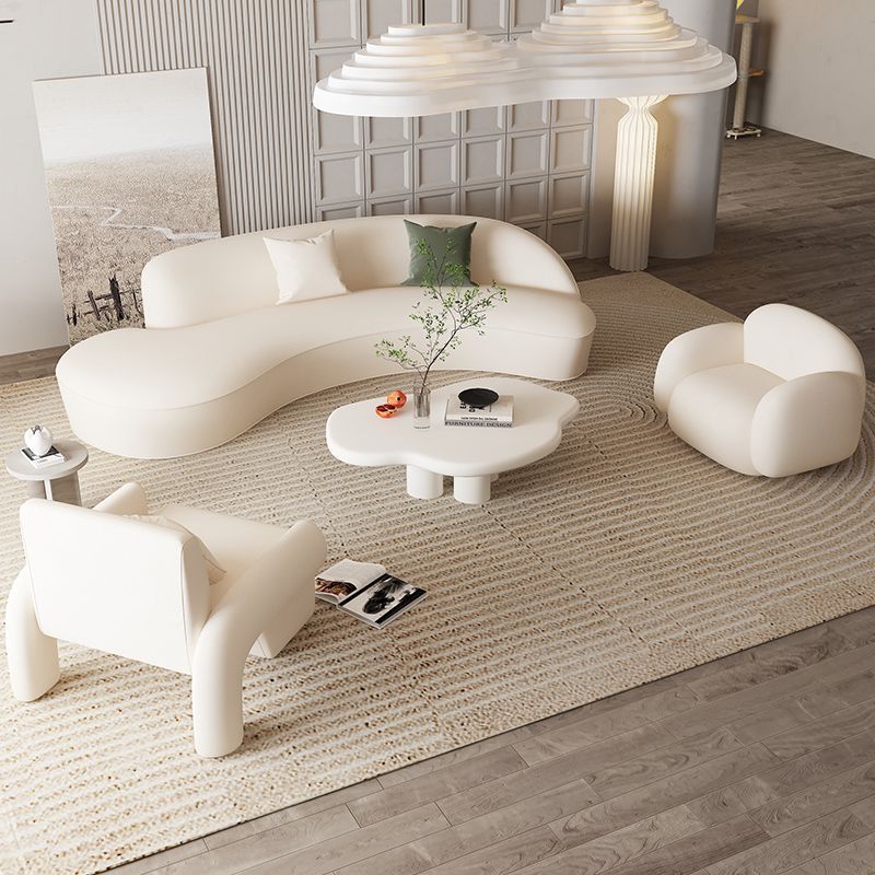Modern Curved Cloud Sofa Set With Chair And Coffee Table