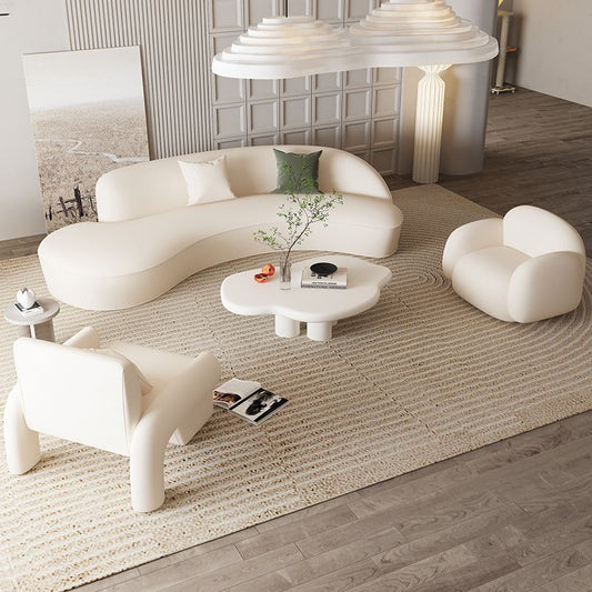 Modern Curved Cloud Sofa Set With Chair And Coffee Table