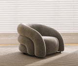 Modern Velvet Accent Chair with Sculptural Curved Design