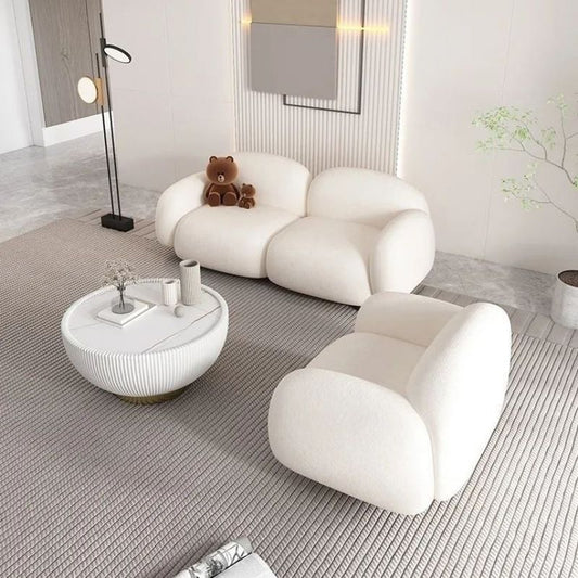 Luxury Curved Boucle Sofa Set