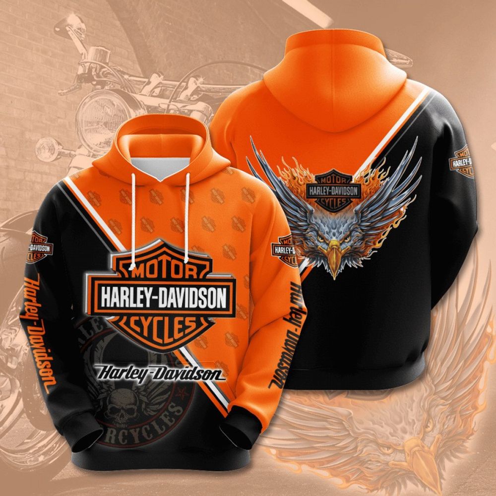 Harley Davidson 3d Motorcycle Hoodie