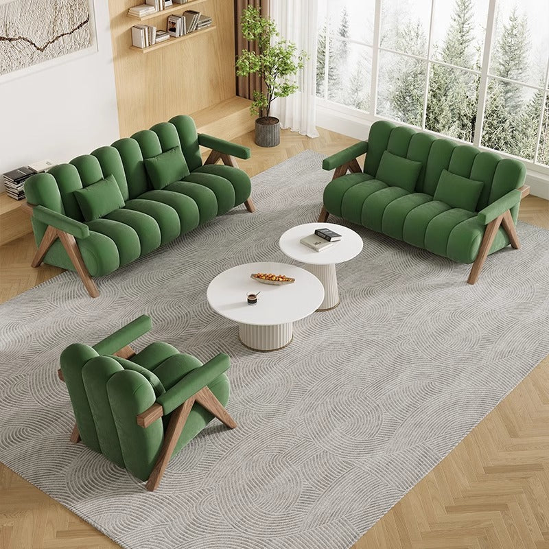 French Retro Sofa Set With Coffee Table Combination