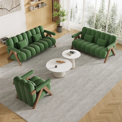 French Retro Sofa Set With Coffee Table Combination