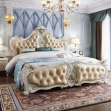 Luxury European French Wood Princess Double Bed