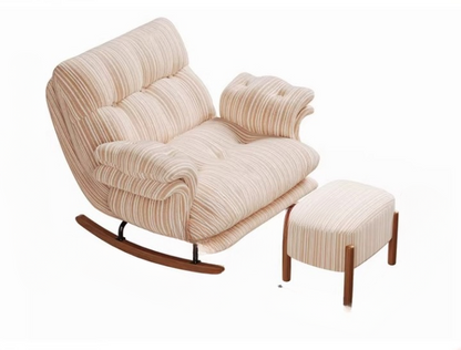 Retro Lazy Rocking Chair with Ottoman