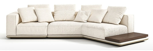 Modern Luxury Curved Sectional Sofa with Chaise Extension