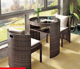 Outdoor Rattan Coffee Table And Chair Set with Cushions