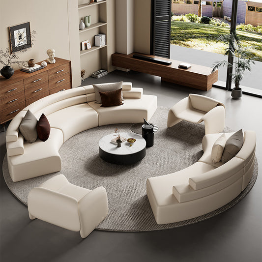 Luxury Curved Sectional  Fabric Sofa Set