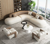 Luxury Waiting Area Curved Sofa Set With Chairs