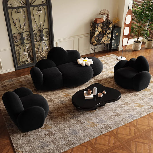 Modern Curved Cloud Sofa Set with Coffee Table