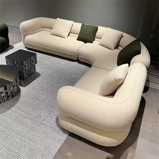 Luxury Italian L-Shaped Sectional Sofa Set