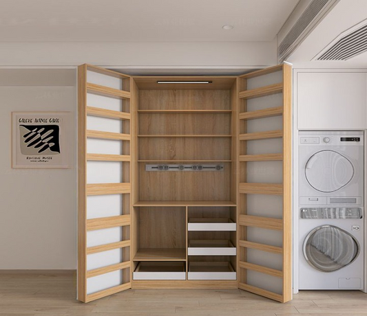 Modern Wooden Wardrobe Storage Cabinet with Shelves