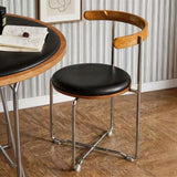 Retro Folding Wood Chair With Leather Seat Cushion