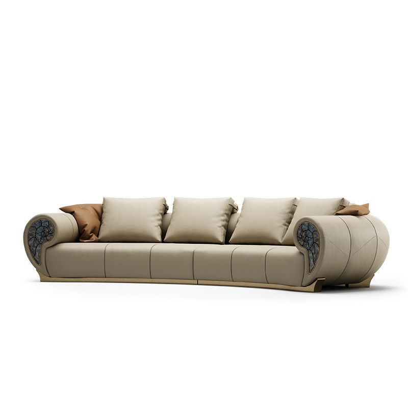 Luxury Curved Leather Sectional Sofa