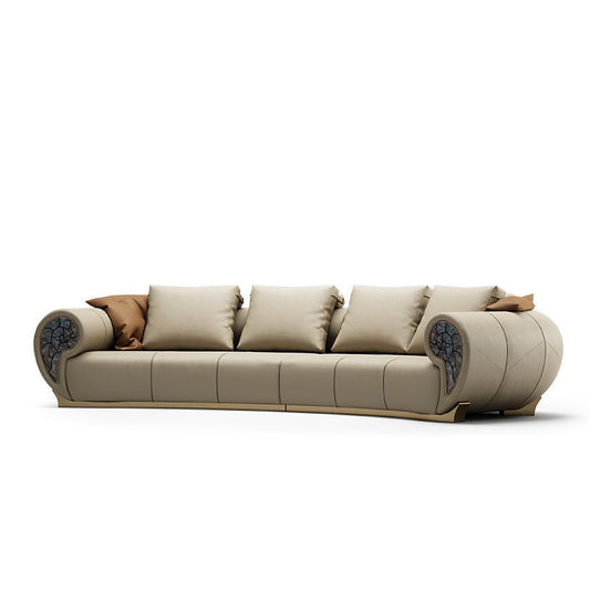 Luxury Curved Leather Sectional Sofa