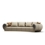 Luxury Curved Leather Sectional Sofa