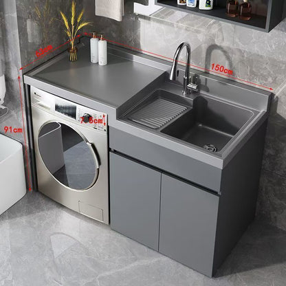 Modern Laundry Cabinet with Integrated Wash Basin