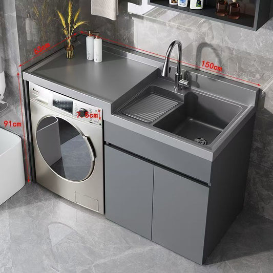 Modern Laundry Cabinet with Integrated Wash Basin