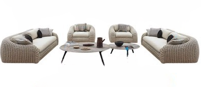 Luxury Outdoor Rattan Sofa Set With Coffee Table