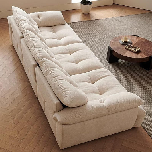 Luxury Chenille Fabric Sofa with Deep Cushions