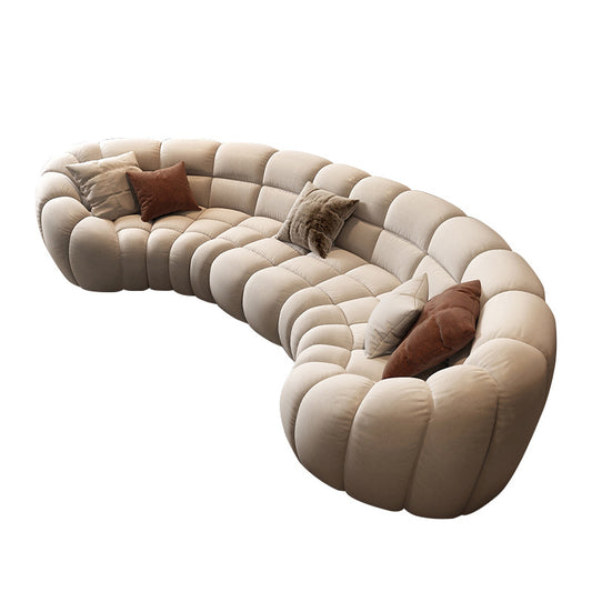 Italian Luxury Fabric Curved Sofa Set