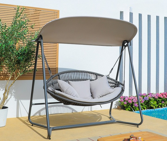 Luxury Outdoor Hanging Swing Sofa with Canopy