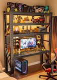 Modern Multi Layer Computer Desk with Storage Shelves
