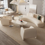 Modern Curved Sofa Set with Lounge Chairs