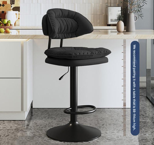 Luxury Adjustable Swivel Bar Chair with Cushioned Backrest