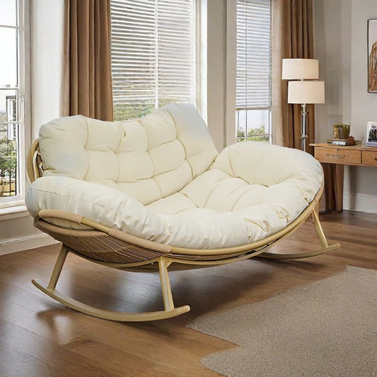 Modern Double Rocking Chair Sofa with Soft Cushion