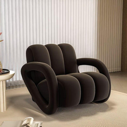 Luxury Soft Upholstered Lounge Chair with Armrest