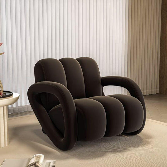Luxury Soft Upholstered Lounge Chair with Armrest