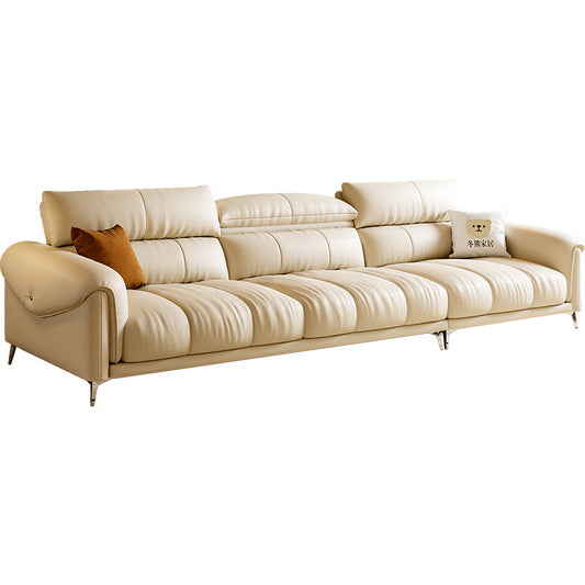 Luxury Modern Leather Sectional Sofa with Adjustable Headrests