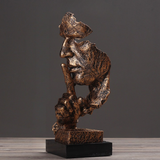 Modern Abstract Face Sculpture Resin Ornament